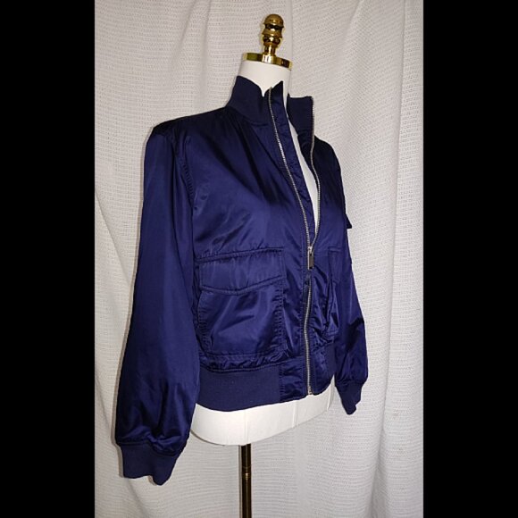 Gap blue bomber jacket w/ pink lining | Womens | Size Small - Picture 1 of 15
